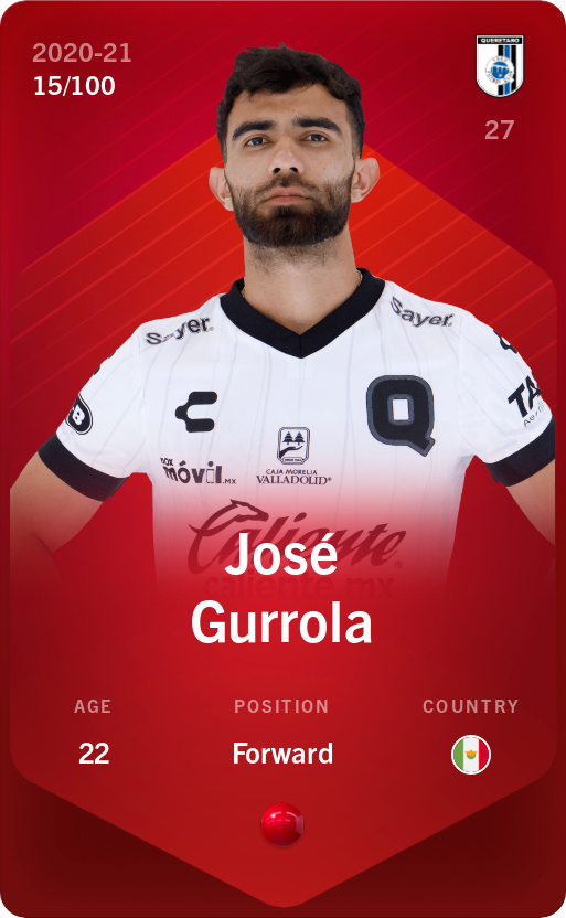 Sorare - Sorare Official - José Gurrola 2020-21 • Rare 15/100 - NFT # 19419627611441765985422711515251441809965118869295808439145365546112606270675
