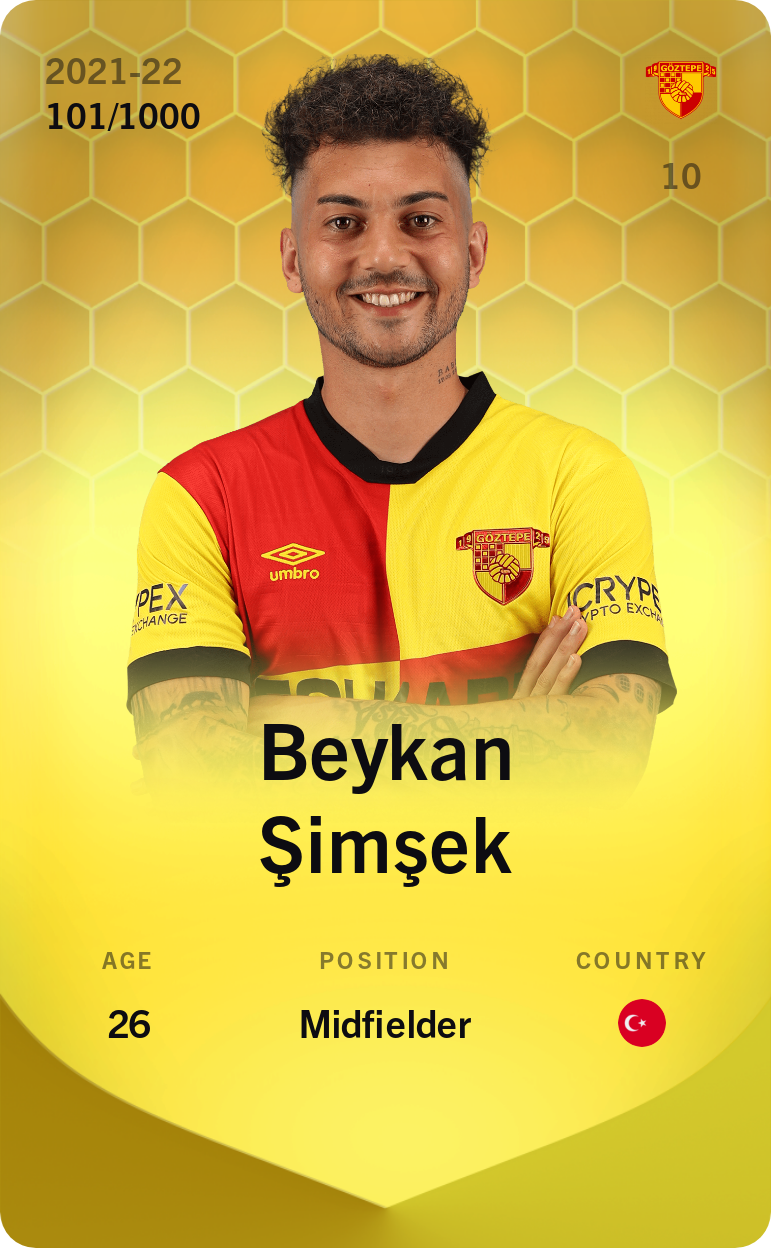 Sorare - Sorare Official - Beykan Şimşek 2021-22 • Limited 101/1000 - NFT # 104755974575195455638550463075286101570726573083355460406017215619954795528041