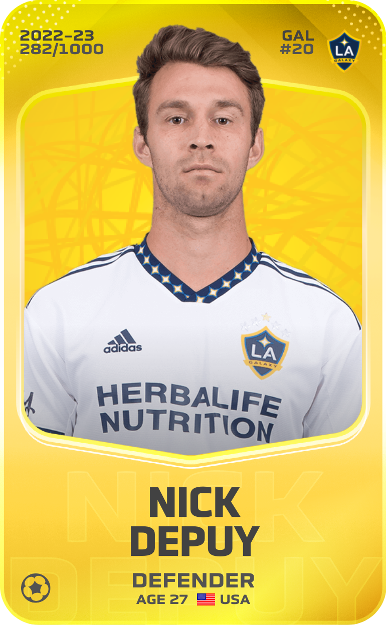 Sorare - Sorare Official - Nick DePuy 2022-23 • Limited 282/1000 - NFT # 99201629430746830375352621141719406687669602174003402616540226831122831583392