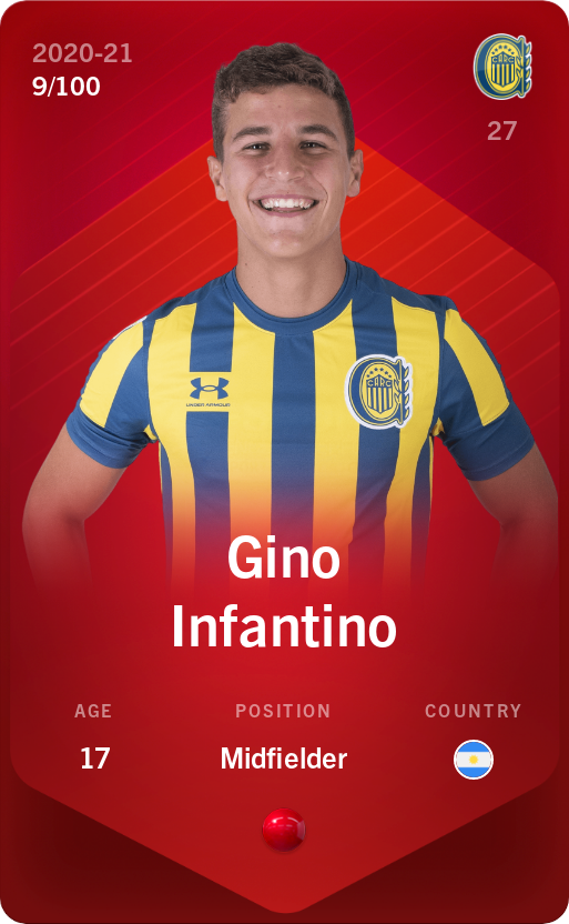 Sorare - Sorare Official - Gino Infantino 2020-21 • Rare 9/100 - NFT # 39732564440736639169458721153859132536763432257642823466272804162952912969814