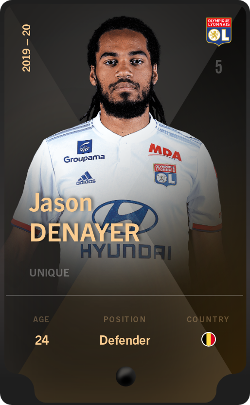 Sorare - Sorare Official - Jason Denayer 2019-20 • Unique - NFT # 3829713351766074317656319230249701249009581732468897087917413871961280407977