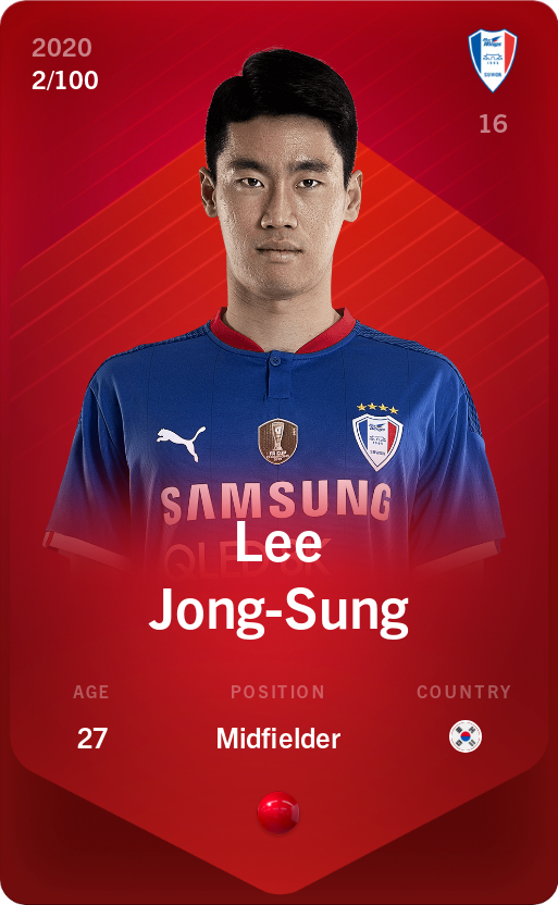 Sorare - Sorare Official - Lee Jong-Sung 2020-21 • Rare 2/100 - NFT # 71257845717055870594513605717407388661079477733483465897589197891788148901069