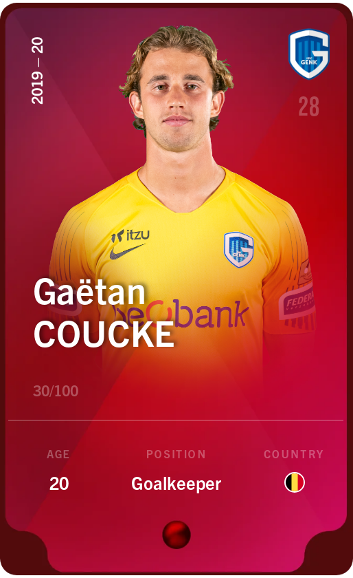 Sorare - Sorare Official - Gaëtan Coucke 2019-20 • Rare 30/100 - NFT # 42421233862677651763591340419392487051909462098070849064442992046540175213835
