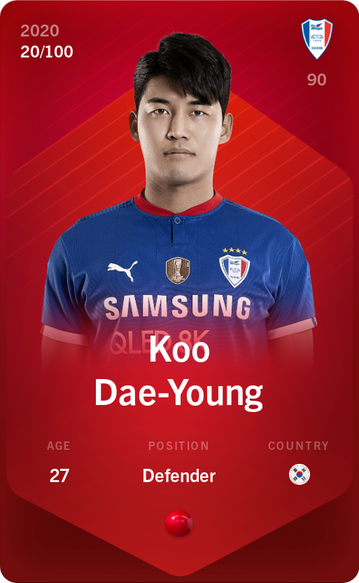 Sorare - Sorare Official - Koo Dae-Young 2020-21 • Rare 20/100 - NFT # 115786307667508801526999102294429645944381495912875528414065677523865943430098