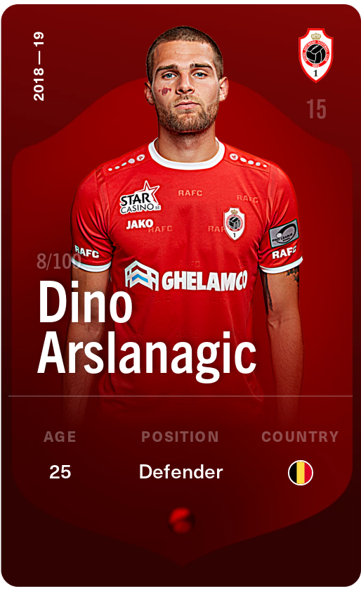 Sorare - Sorare Official - Dino Arslanagic 2018-19 • Rare 8/100 - NFT # 74953698988523614521362673578900474351995950600991883570863967028357252430681