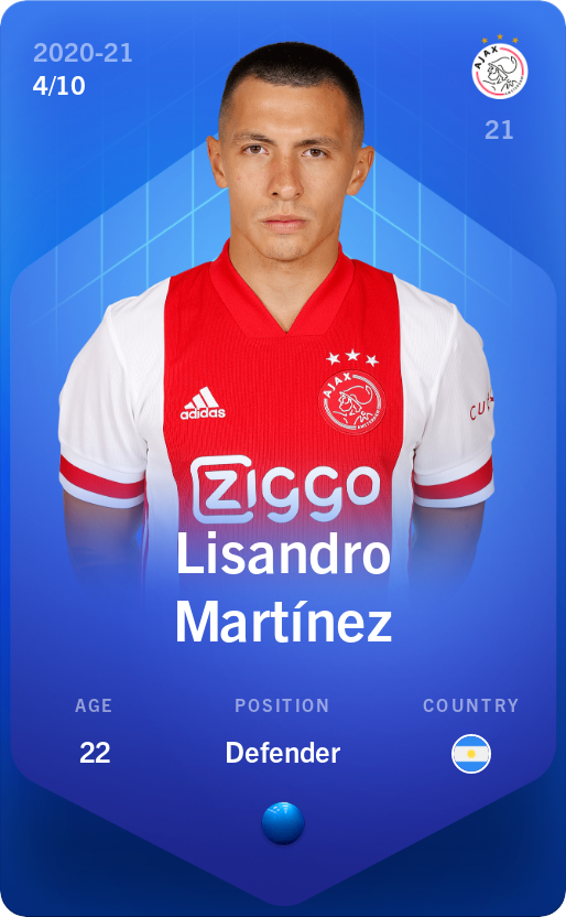 Sorare - Sorare Official - Lisandro Martínez 2020-21 • Super Rare 4/10 - NFT # 19029422903772440209122817304266999761588838666693481075466337349339674195209