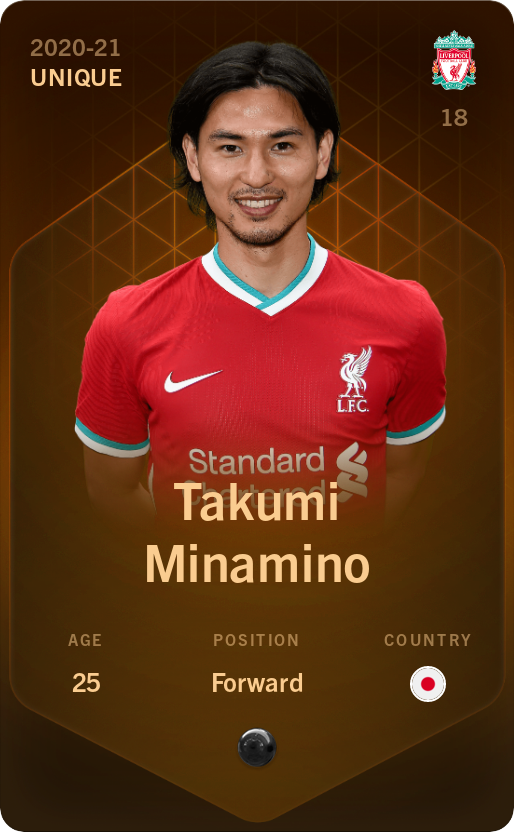 Sorare - Sorare Official - Takumi Minamino 2020-21 • Unique - NFT # 46655737973081670709863731798258553167879840229909630678031734865483268533708