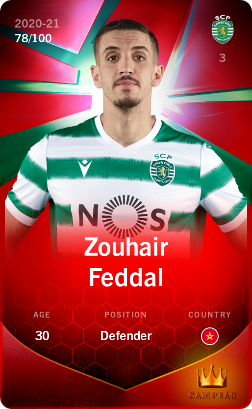 Sorare - Sorare Official - Zouhair Feddal 2020-21 • Rare 78/100 - NFT # 24295424874657282159302069112173680176575449590331993816574673853338304559682