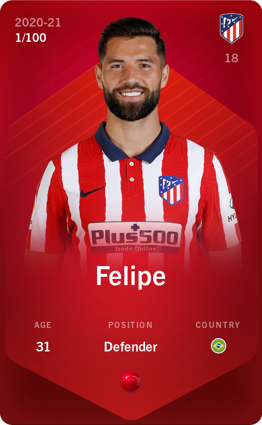 Sorare - Sorare Official - Felipe 2020-21 • Rare 1/100 - NFT # 8018129053422069635207025932414588247686435334065903054379946551047267391574