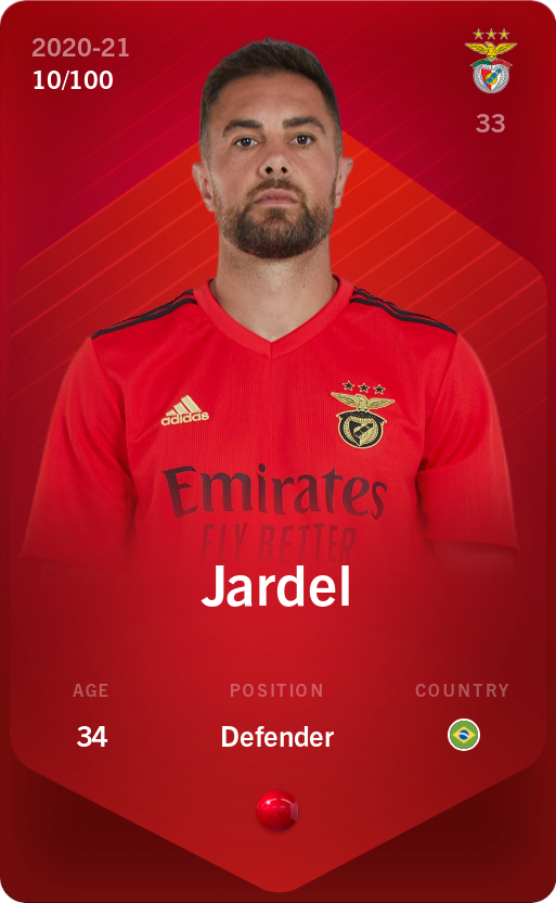 Sorare - Sorare Official - Jardel 2020-21 • Rare 10/100 - NFT # 4553101261886866765413253021263163622406481224360980706523601012782259585208