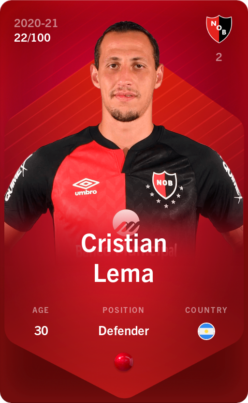 Sorare - Sorare Official - Cristian Lema 2020-21 • Rare 22/100 - NFT # 48112114208098428525742599821106465406767939398511145512643209456025125379954