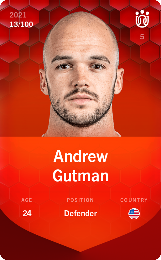 Sorare - Sorare Official - Andrew Gutman 2021-22 • Rare 13/100 - NFT # 86109317374245981877073637172537616098761670243473449287831360736995362719311