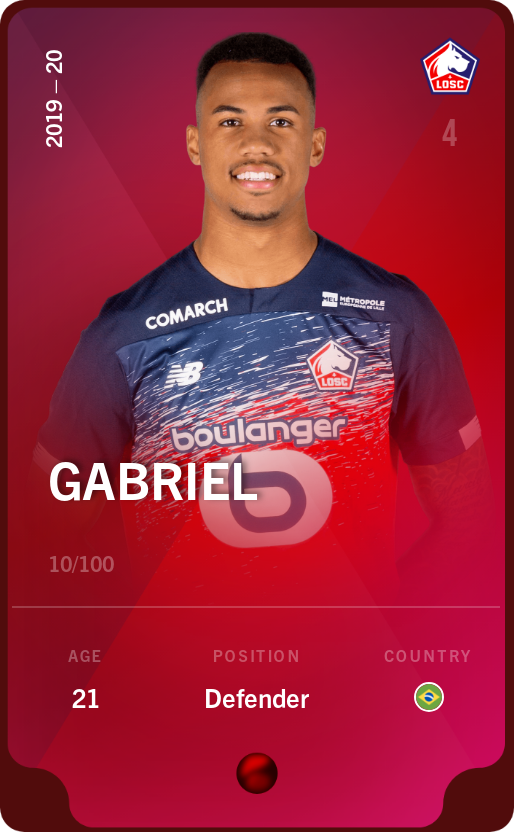 Sorare - Sorare Official - Gabriel 2019-20 • Rare 10/100 - NFT # 112552218155394948912463989219551781310124672644334874493052417298098709194482