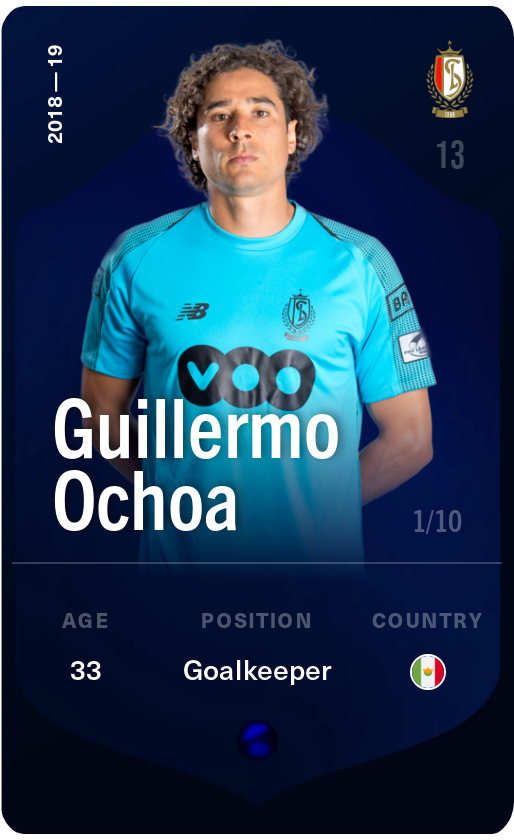 Sorare - Sorare Official - Guillermo Ochoa 2018-19 • Super Rare 1/10 - NFT # 108574198371975617895540926441004785610050333030945137330074793605802726953869