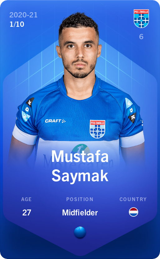 Sorare - Sorare Official - Mustafa Saymak 2020-21 • Super Rare 1/10 - NFT # 22701757897382965877975287807752303310705768657610704407146082719724417452298