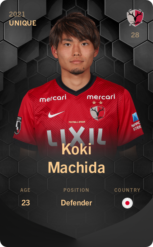Sorare - Sorare Official - Koki Machida 2021-22 • Unique - NFT # 56155223585282855796121419455477154348410759728108927051064865665570349698484
