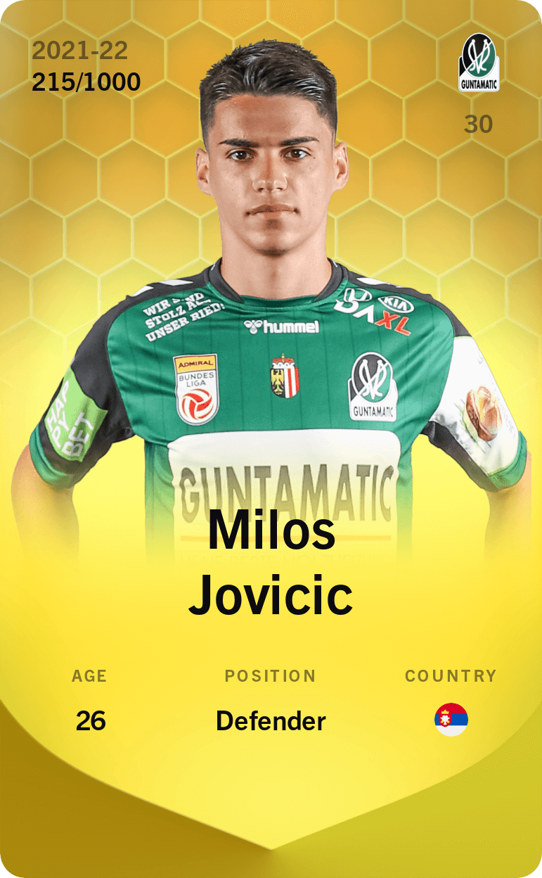 Milos Jovicic 2021-22 • Limited 215/1000