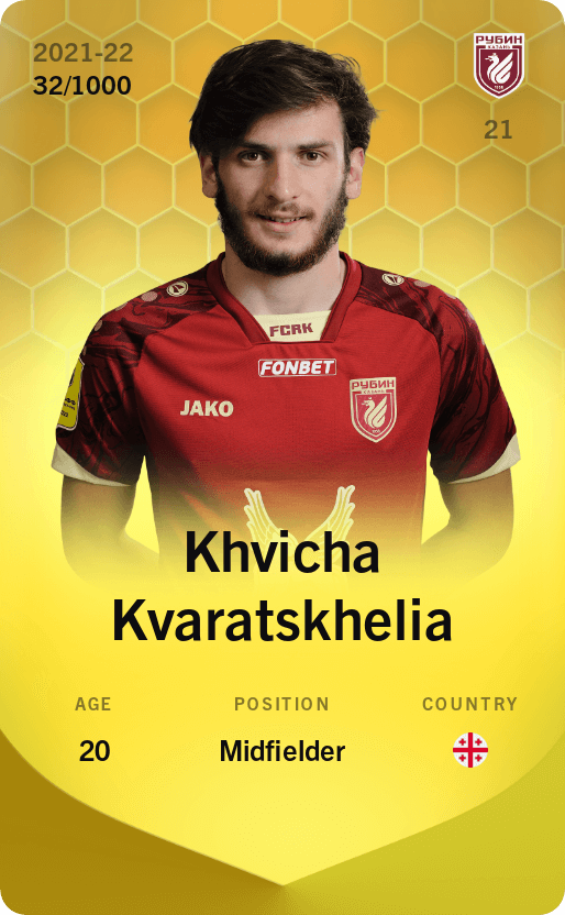 Khvicha Kvaratskhelia 2021-22 • Limited 32/1000