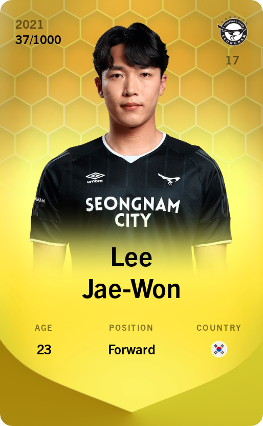 Sorare - Sorare Official - Lee Jae-Won 2021-22 • Limited 37/1000 - NFT # 89408215091791818354100533831338258776432861673784372732860816214562204404502