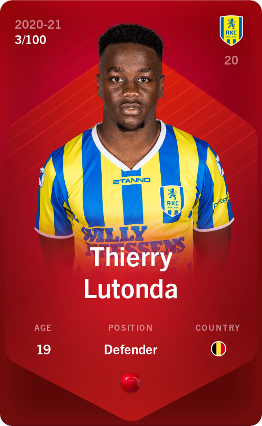 Sorare - Sorare Official - Thierry Lutonda 2020-21 • Rare 3/100 - NFT # 51534332733171150638607333818584708808977405714761596042100514185108536420970