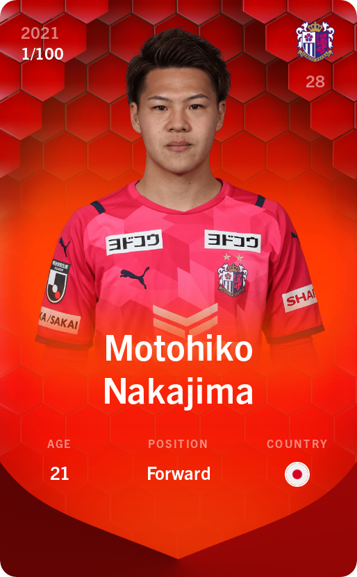 Sorare - Sorare Official - Motohiko Nakajima 2021-22 • Rare 1/100 - NFT # 34050632211079700732147107056547601616769696443413029040580250867096568093525