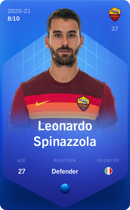 Sorare - Sorare Official - Leonardo Spinazzola 2020-21 • Super Rare 8/10 - NFT # 52713274088867212429878561382743413454981684647724091761233914250400491553932