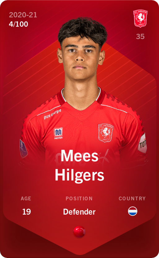 Sorare - Sorare Official - Mees Hilgers 2020-21 • Rare 4/100 - NFT # 114064731530667100368409012960365181754189002174438099080809515265903754197366