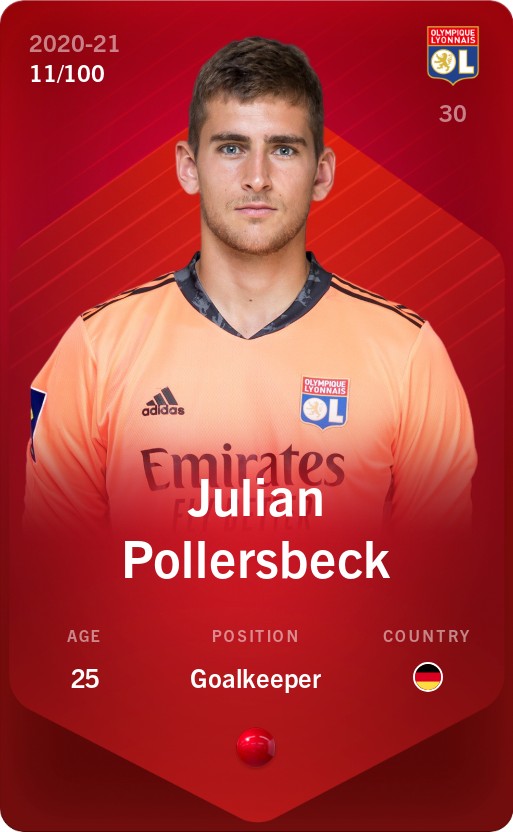 Sorare - Sorare Official - Julian Pollersbeck 2020-21 • Rare 11/100 - NFT # 1328976676407954572232886639328320827910072991229176729546460436650323220421