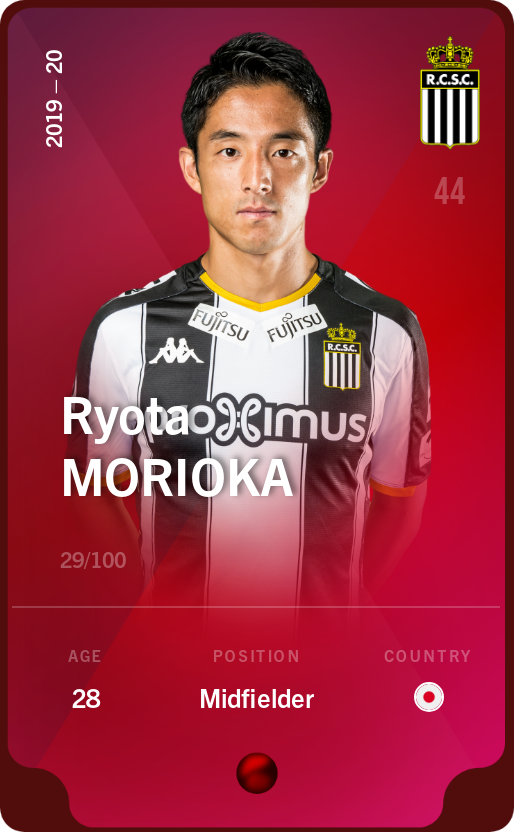 Sorare - Sorare Official - Ryota Morioka 2019-20 • Rare 29/100 - NFT # 44535808894066503376615899375489293766821802985046247842727217684394843833103