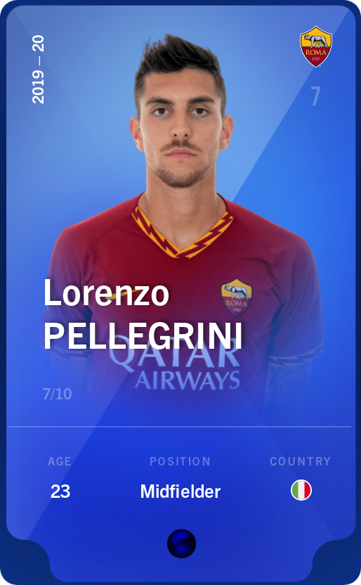 Sorare - Sorare Official - Lorenzo Pellegrini 2019-20 • Super Rare 7/10 - NFT # 7187227623294403308477361570528889307331655510682001476438722168937982012212