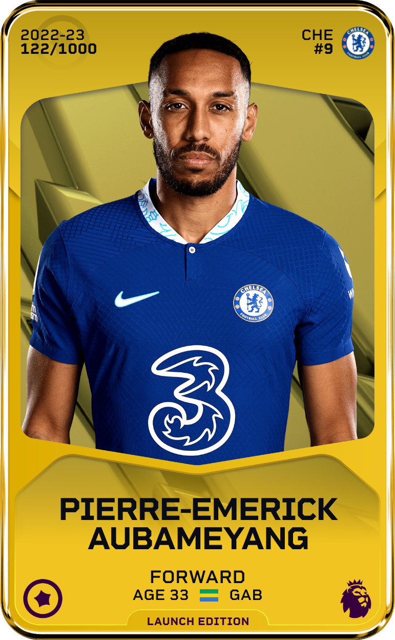Sorare - Sorare Official - Pierre-Emerick Aubameyang 2022-23 • Limited 122/1000 - NFT # 53163252429685491647100868501256821680888201393617307258724477509334807480275