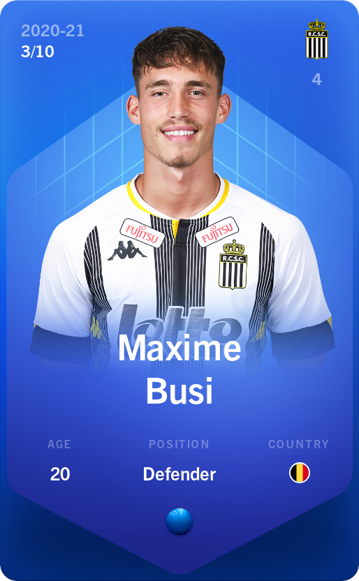 Sorare - Sorare Official - Maxime Busi 2020-21 • Super Rare 3/10 - NFT # 19888249793729767711023831462973617710038338202825957227600654051617935002370