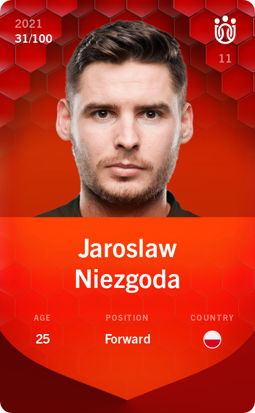 Sorare - Sorare Official - Jaroslaw Niezgoda 2021-22 • Rare 31/100 - NFT # 103309352797695672804658852000087998023468538841862983254518906026981890797368