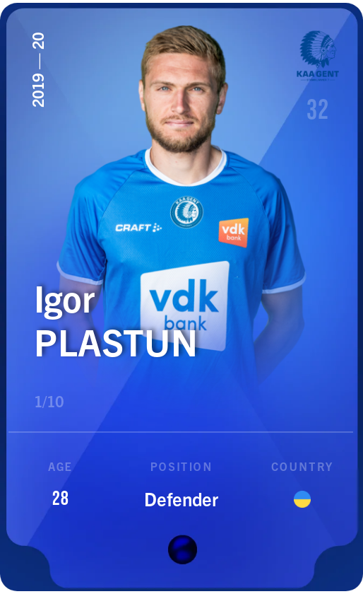Sorare - Sorare Official - Igor Plastun 2019-20 • Super Rare 1/10 - NFT # 52516733630814123688760700218762034142104724491146399786070180301869006034367