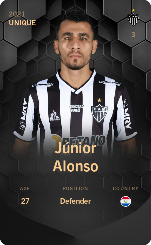 Sorare - Sorare Official - Júnior Alonso 2021-22 • Unique - NFT # 32847368476664076139082910471031570452875381556570724417588833417145405334406