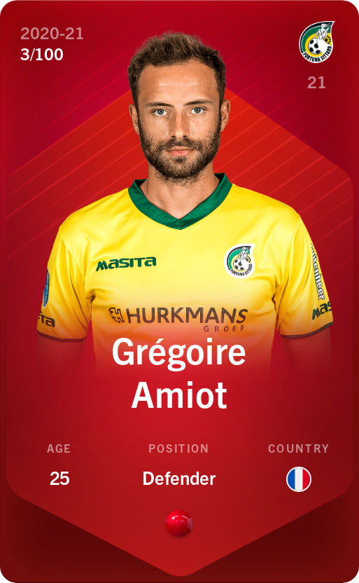 Sorare - Sorare Official - Grégoire Amiot 2020-21 • Rare 3/100 - NFT # 28824311702664611515426294462534356069259297314036012684702803081829297462365