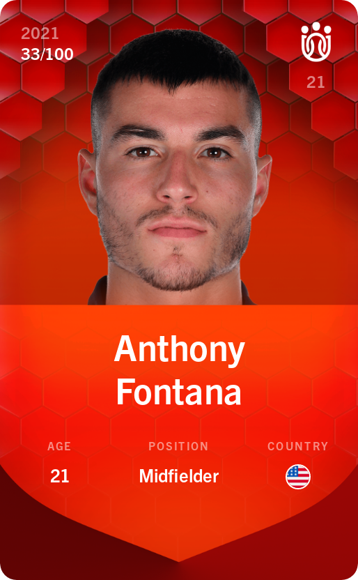 Sorare - Sorare Official - Anthony Fontana 2021-22 • Rare 33/100 - NFT # 40222384080018459467807178251130543172423949201751682187433050173208194689292