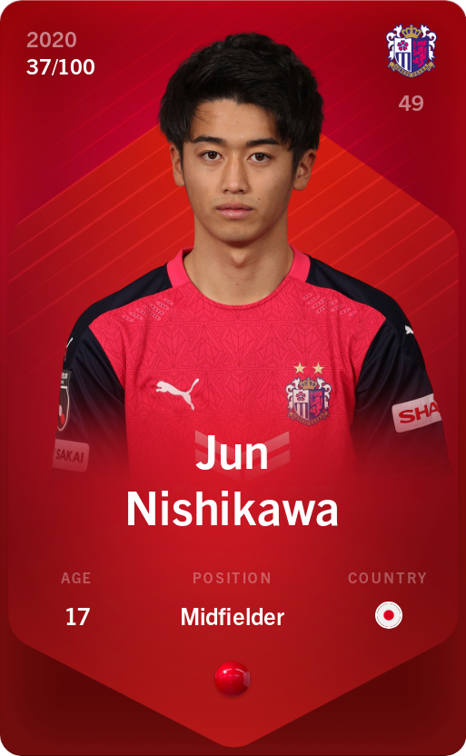 Sorare - Sorare Official - Jun Nishikawa 2020-21 • Rare 37/100 - NFT # 71203516344754614917758889516527243805376565867948026126359975584649667331670