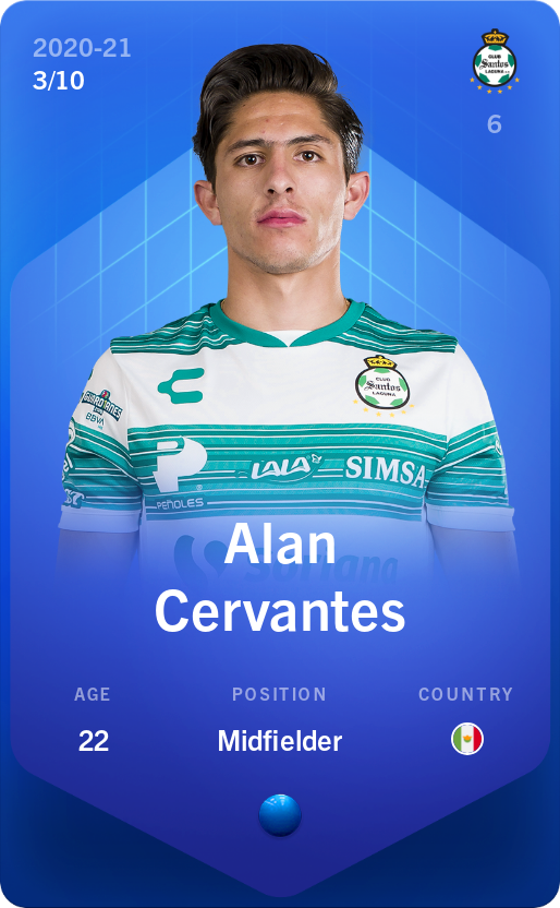 Sorare - Sorare Official - Alan Cervantes 2020-21 • Super Rare 3/10 - NFT # 18214927389284432812134805286932701124342071611338115554444455462249238483606