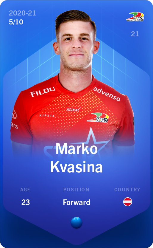 Sorare - Sorare Official - Marko Kvasina 2020-21 • Super Rare 5/10 - NFT # 47160770124313570734394215137945642643522561475331206595561911366445558863229