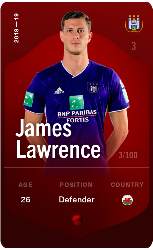 Sorare - Sorare Official - James Lawrence 2018-19 • Rare 3/100 - NFT # 44024265402004563036783979754108202020711378465690193752164537185472263749923