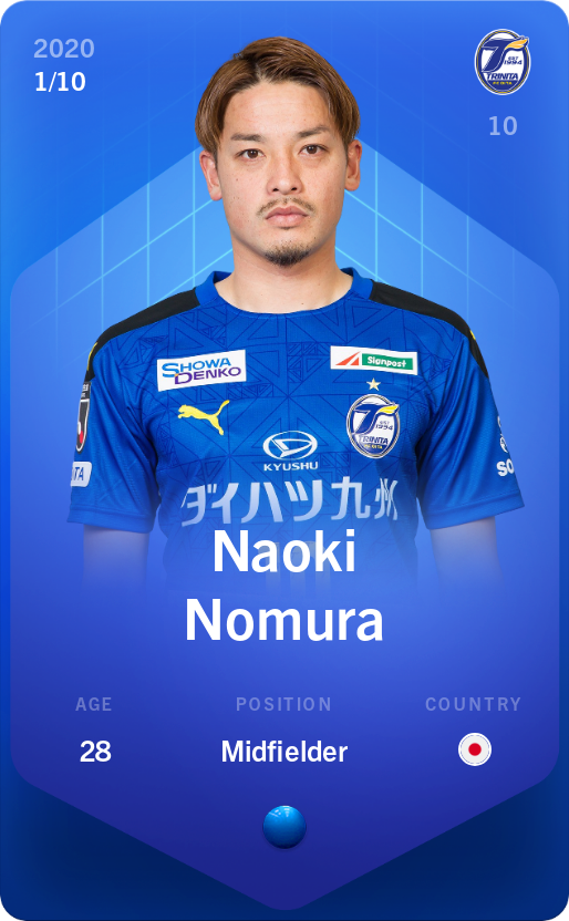 Sorare - Sorare Official - Naoki Nomura 2020-21 • Super Rare 1/10 - NFT # 29838136707124385922516754169446813621880168987712380487985232399378975193523