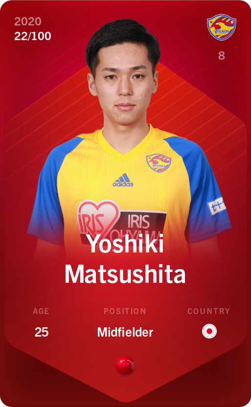 Sorare - Sorare Official - Yoshiki Matsushita 2020-21 • Rare 22/100 - NFT # 20051430651875573175734913569459053684057170650675640847210117828418208770732