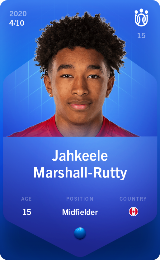 Sorare - Sorare Official - Jahkeele Marshall-Rutty 2020-21 • Super Rare 4/10 - NFT # 100754414515248307608255784631951673237733925627253931129378641835517730695081