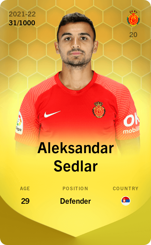 Aleksandar Sedlar 2021-22 • Limited 31/1000