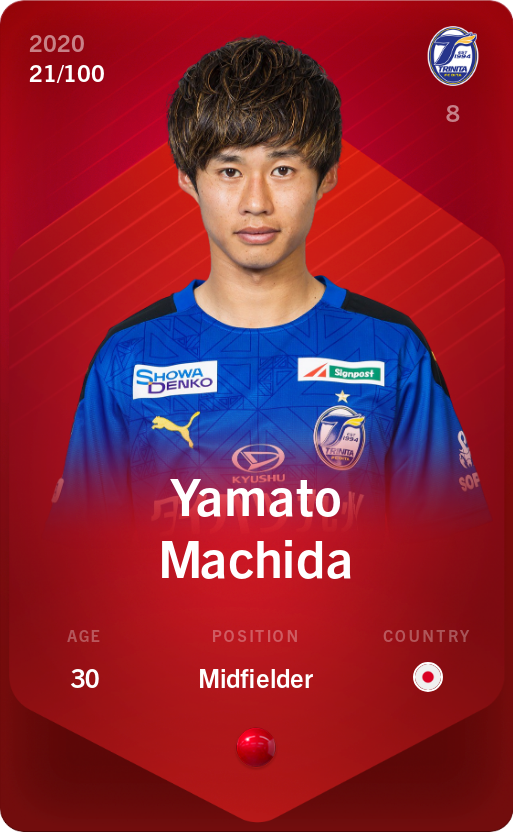 Sorare - Sorare Official - Yamato Machida 2020-21 • Rare 21/100 - NFT # 72353013193407799098507807845893306538452990513086390865765927646858994336698