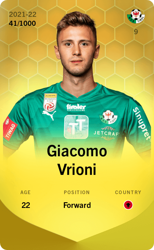 Giacomo Vrioni 2021-22 • Limited 41/1000
