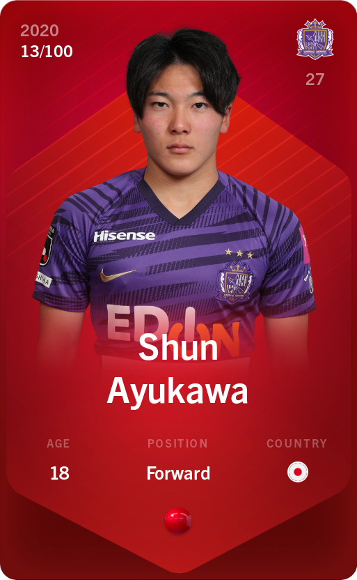 Sorare - Sorare Official - Shun Ayukawa 2020-21 • Rare 13/100 - NFT # 75596894733617313858192887896111814550847856872492137163648843602737967130390
