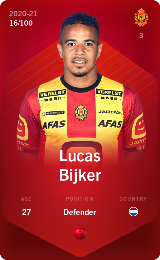 Sorare - Sorare Official - Lucas Bijker 2020-21 • Rare 16/100 - NFT # 22186389228926622461307790405906324241300250829493311791612264869502080677577