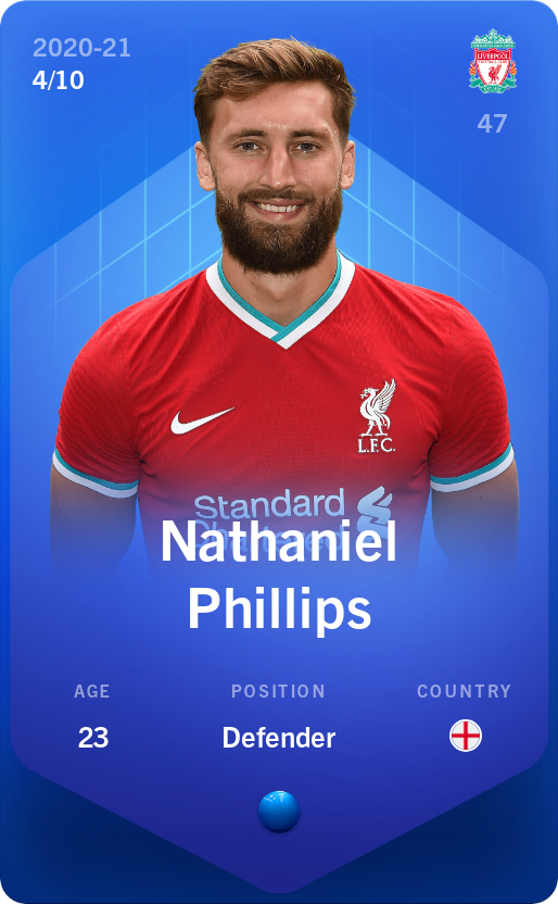 Sorare - Sorare Official - Nathaniel Phillips 2020-21 • Super Rare 4/10 - NFT # 101689802315053960254106007651432081293097547388062703216949249985969711419822